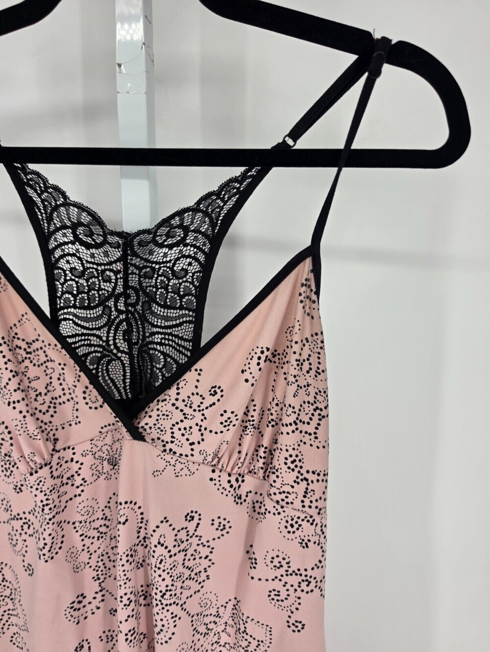 Apt 9 Intimates Womens Sz M Sleeveless Nightgown Light Pink Black Lace Soft - Picture 2 of 4